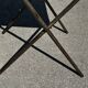 Folding garden or bistro table in khaki sheet metal from the early 1950s.