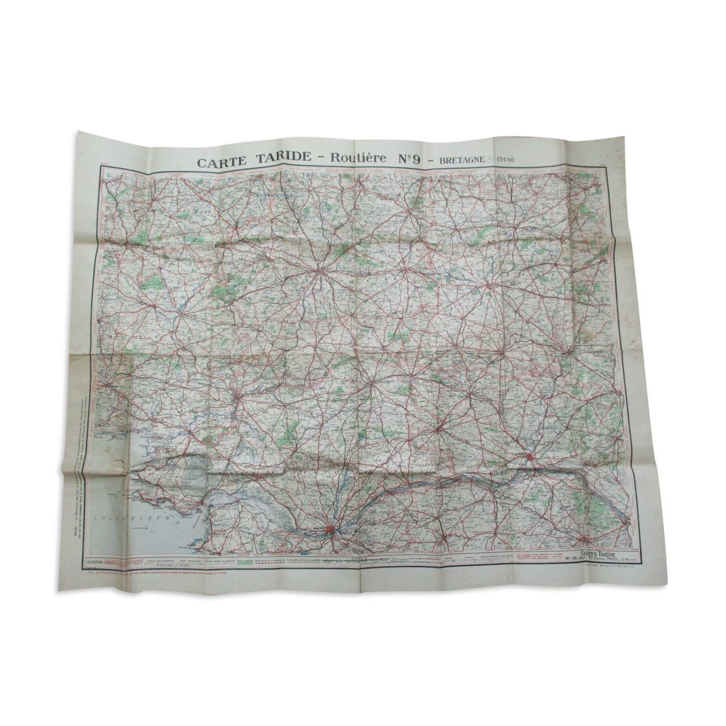 Ancient map Taride South Brittany No. 9 - 1930s