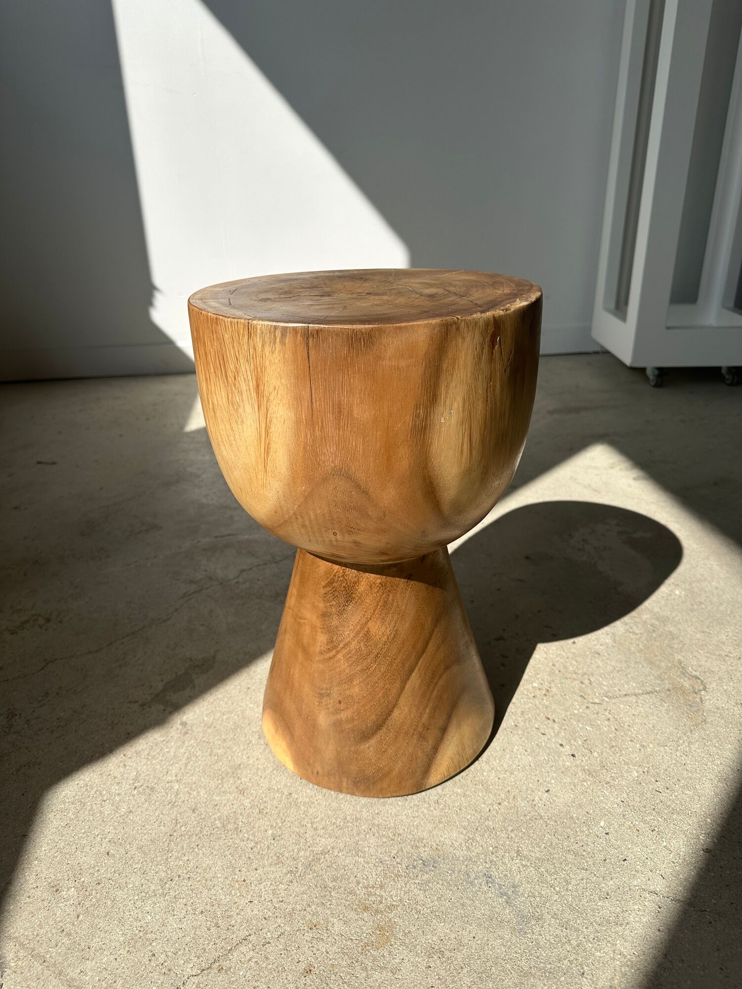 End of sofa, stool, modular furniture in monoxyl suar