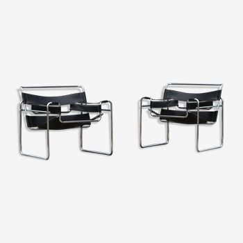 Pair of armchairs Wassily B3 Marcel Breuer