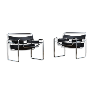 Pair of armchairs Wassily B3 Marcel Breuer