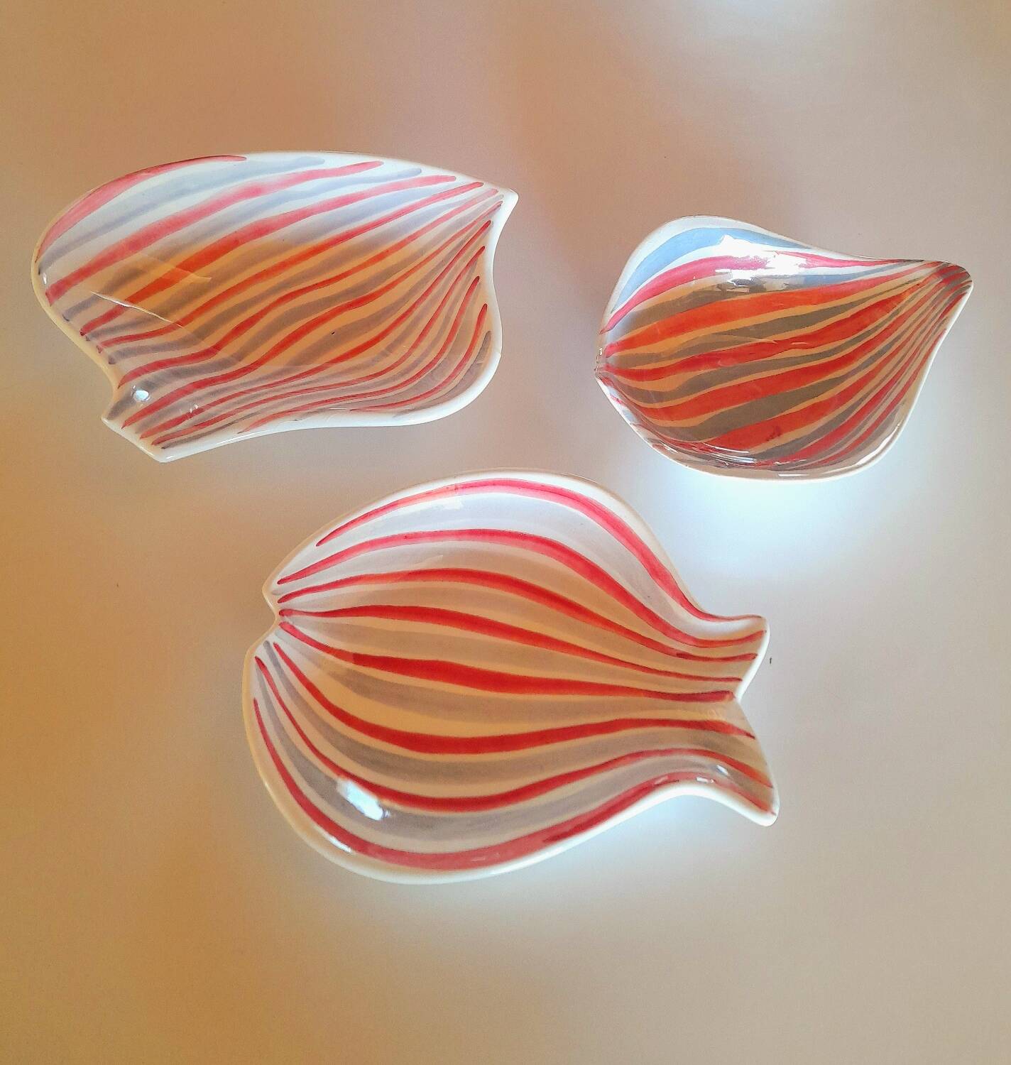 Alessio Tasca striped bowls, 1960.