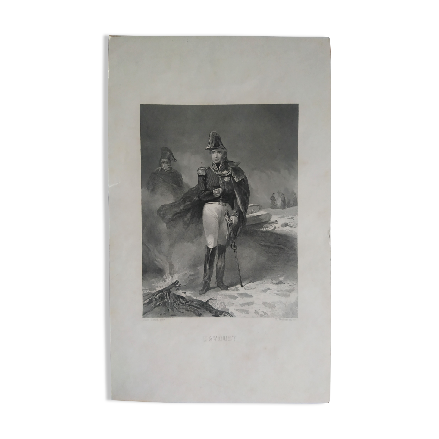 Engraving XIXth "Jules DAVOUST 'Naval Officer'