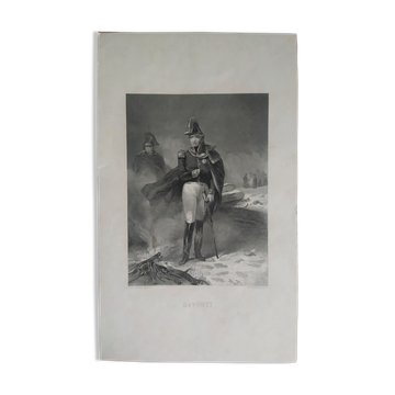 Engraving XIXth "Jules DAVOUST 'Naval Officer'