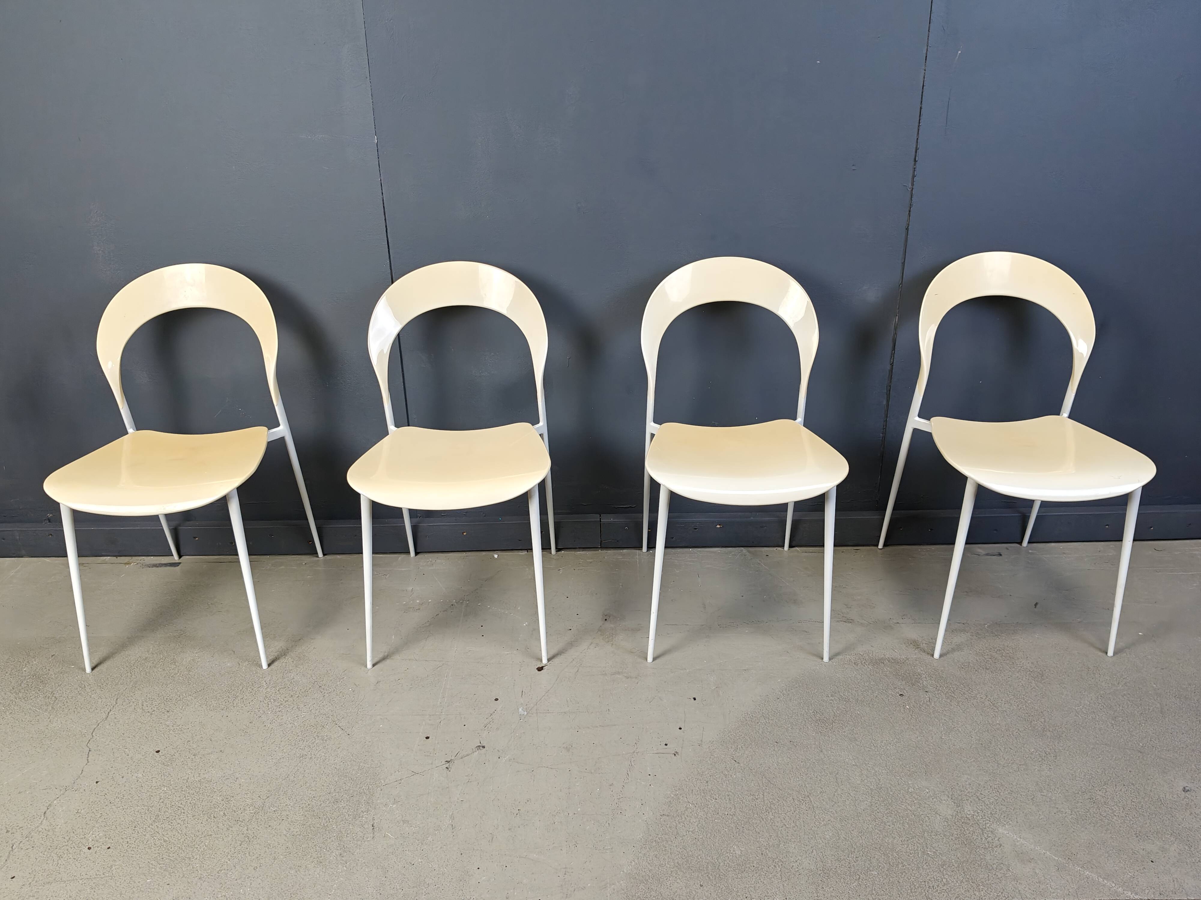 Vintage dining chairs by Calligaris, 1980s - set of 4