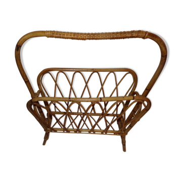 Rattan magazine holder