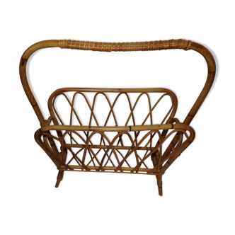 Rattan magazine holder