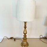 Brass and velvet lamp