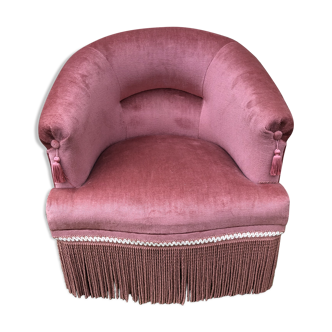 Toad armchair in pink velvet
