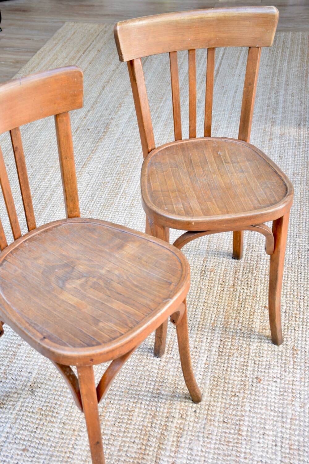Duo of Baumann bistro chairs