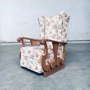 Set of High Wing Back Armchairs, 1900s