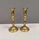 A set of vintage brass candlesticks. Denmark 1960-70s.