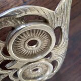 Owl trivet in golden brass