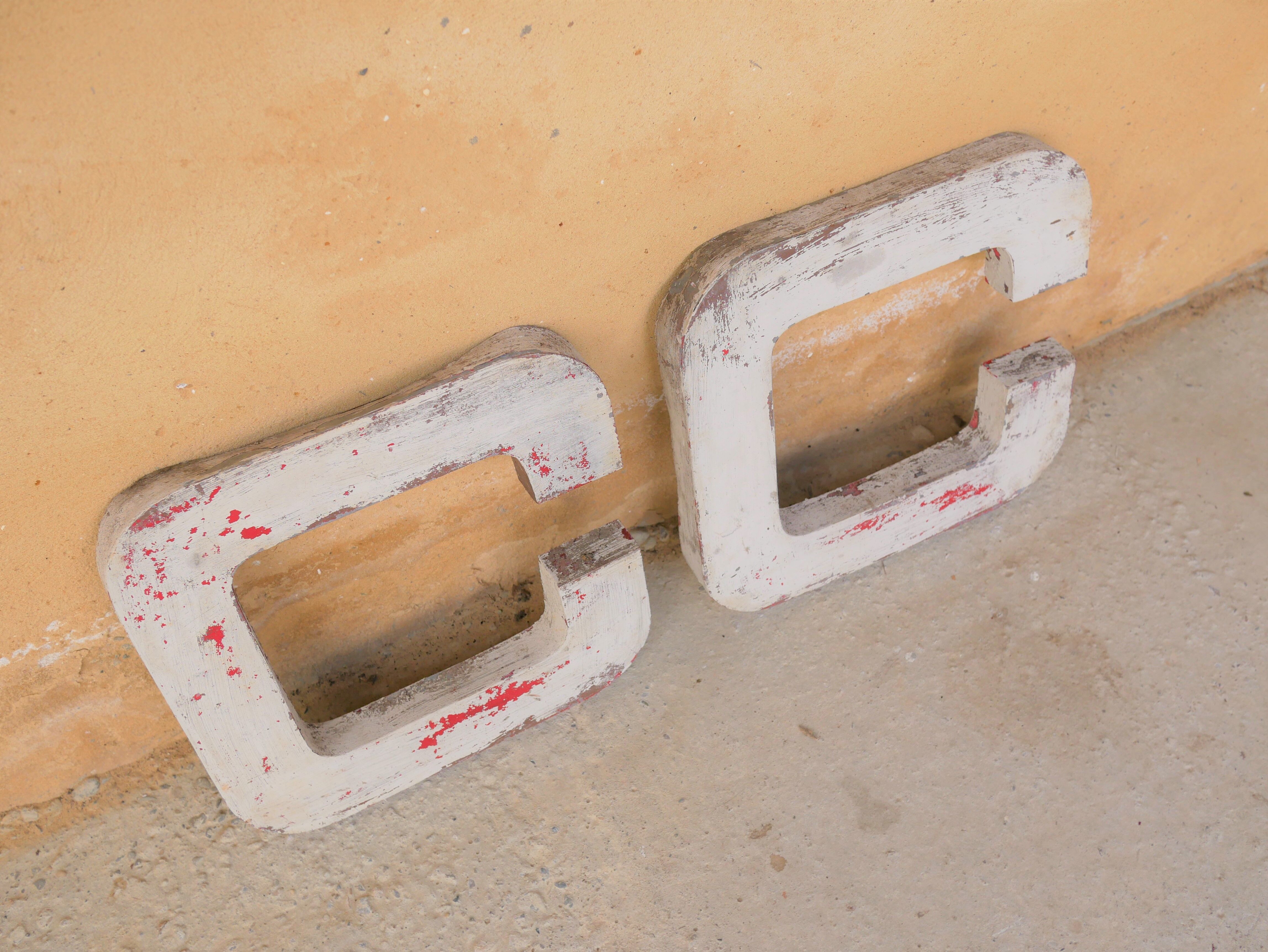 Vintage metal sign letter "C"