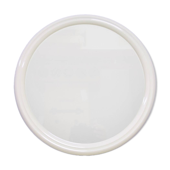 Vintage white round mirror Tiger