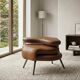 Fauteuil design modulable en cuir camel – Pièce d'exception