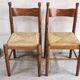 Paire de chaises vintage bois et paille