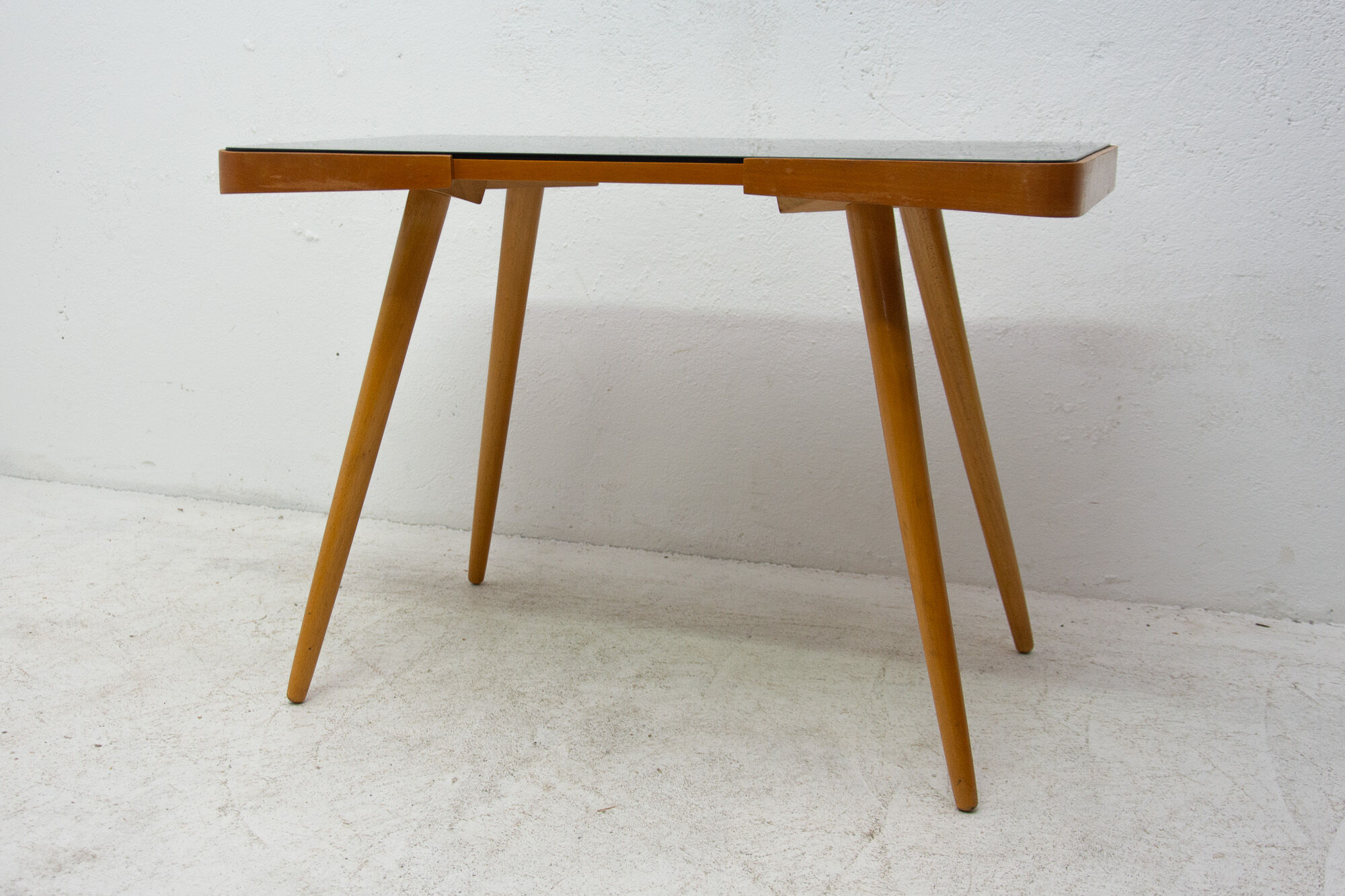 Mid century opaxite glass coffee table, 1960´s, Czechoslovakia