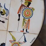 Circular coffee table decorated with warriors - 1960 Roger Capron