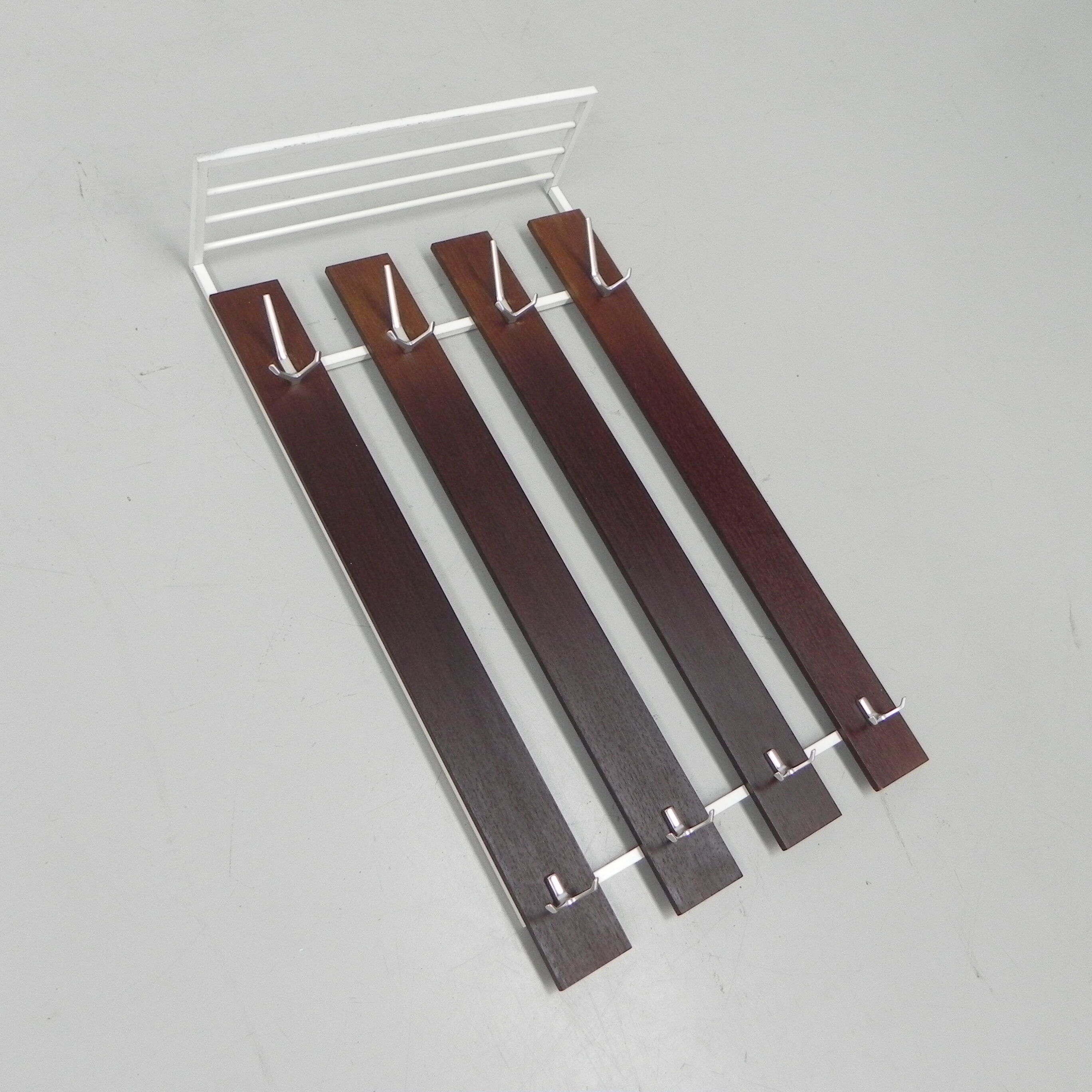 Vintage wall coat rack with 8 hooks and hat shelf