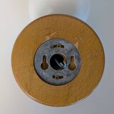 Pair of pine and opaline wall lights