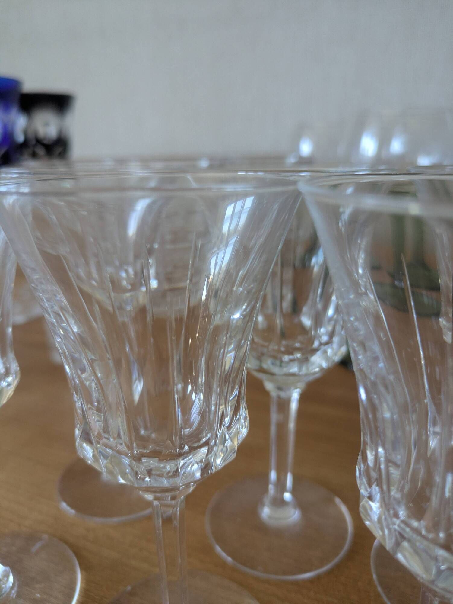 Large 19-Piece Vintage Val Saint Lambert Crystal Glassware Set