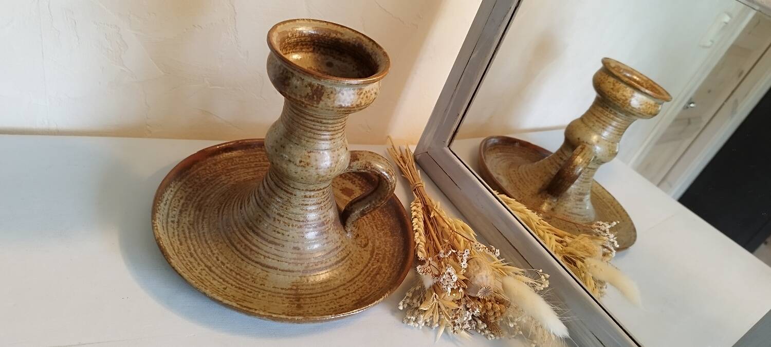 Kéraluc stoneware candlestick