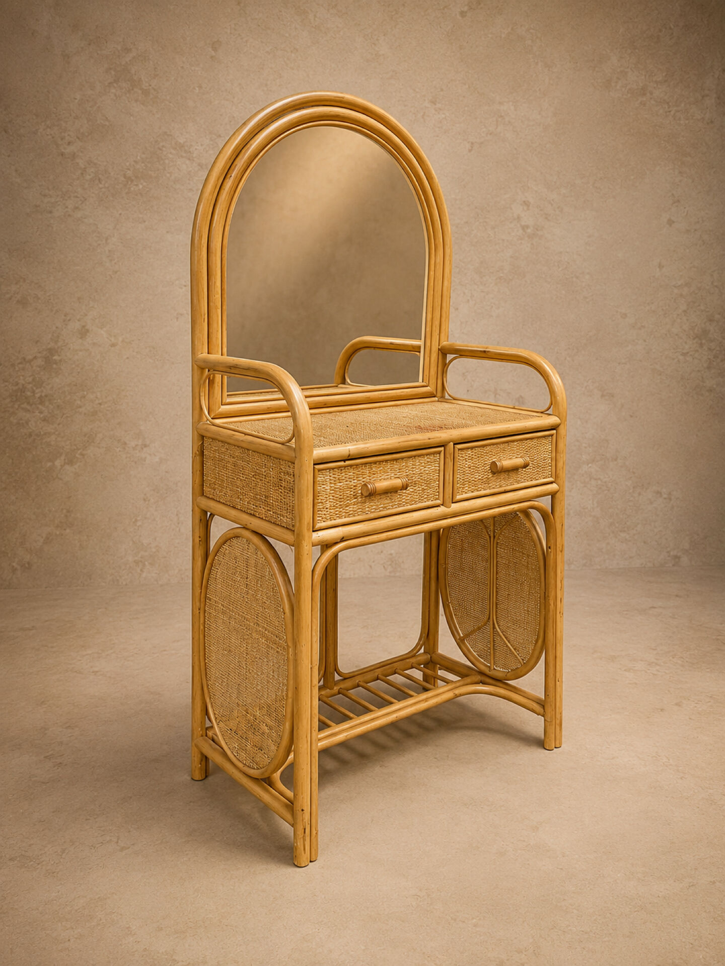 Rattan and caned hairdresser circa 1970