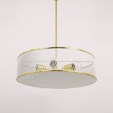 Brass Pendant Light in the Style of Mathieu Matégot Mid-Century, France, 1950s