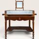 Dressing table in walnut and marble, late 19th century.