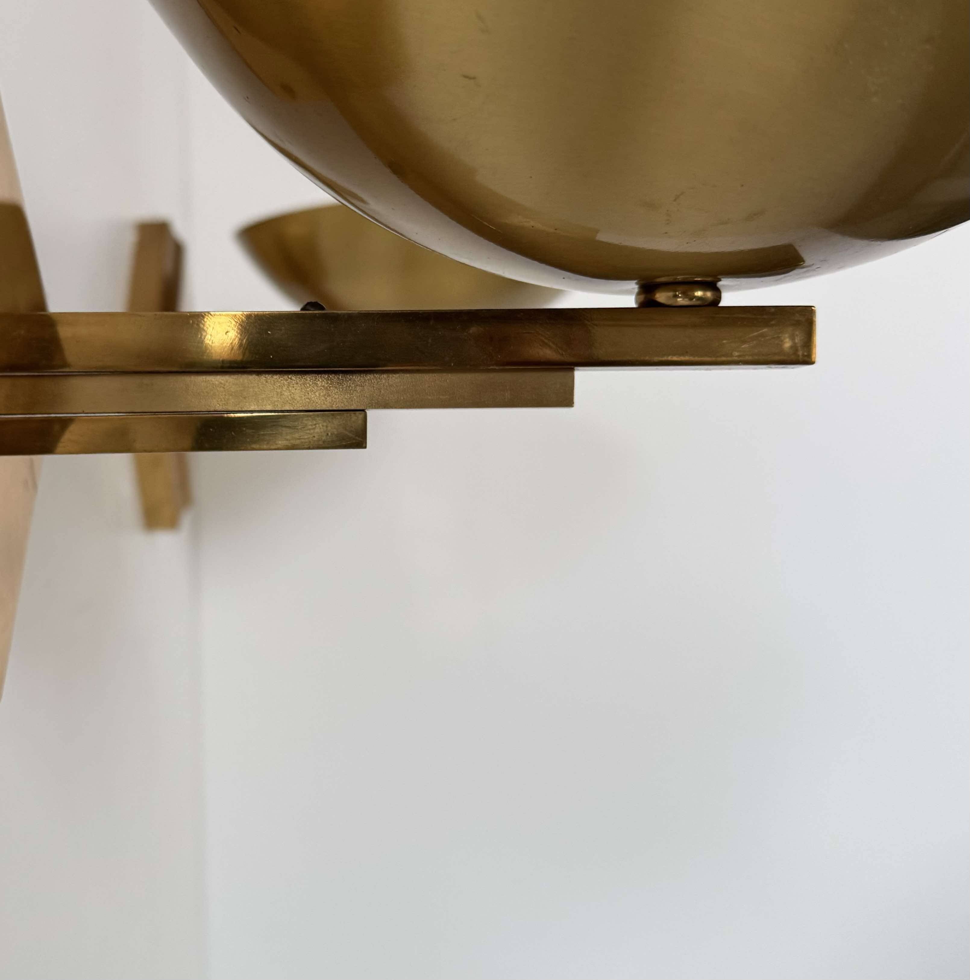 Pair of vintage brass wall lights, France 1970