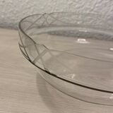 Art Deco fruit bowl in silver-plated metal and glass