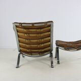 Fauteuil et repose-pieds design années soixante par Arne Norell