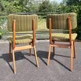 Pair of green chairs French modernism 1960
