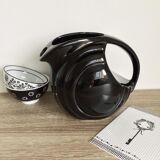 Vintage black ceramic pitcher art deco style