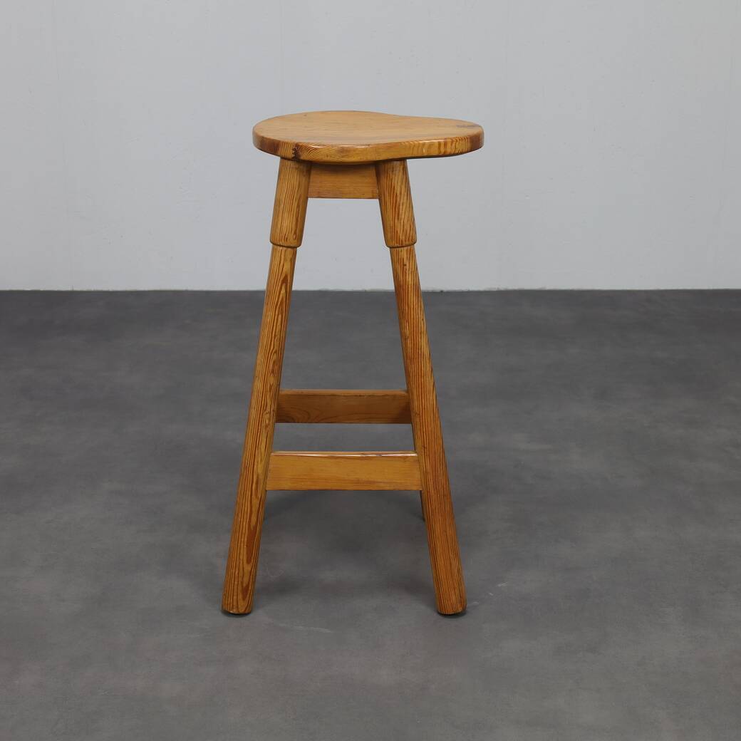 Pair of Barstools in Pinewood, 1970s