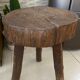 Tabouret tripode brutaliste