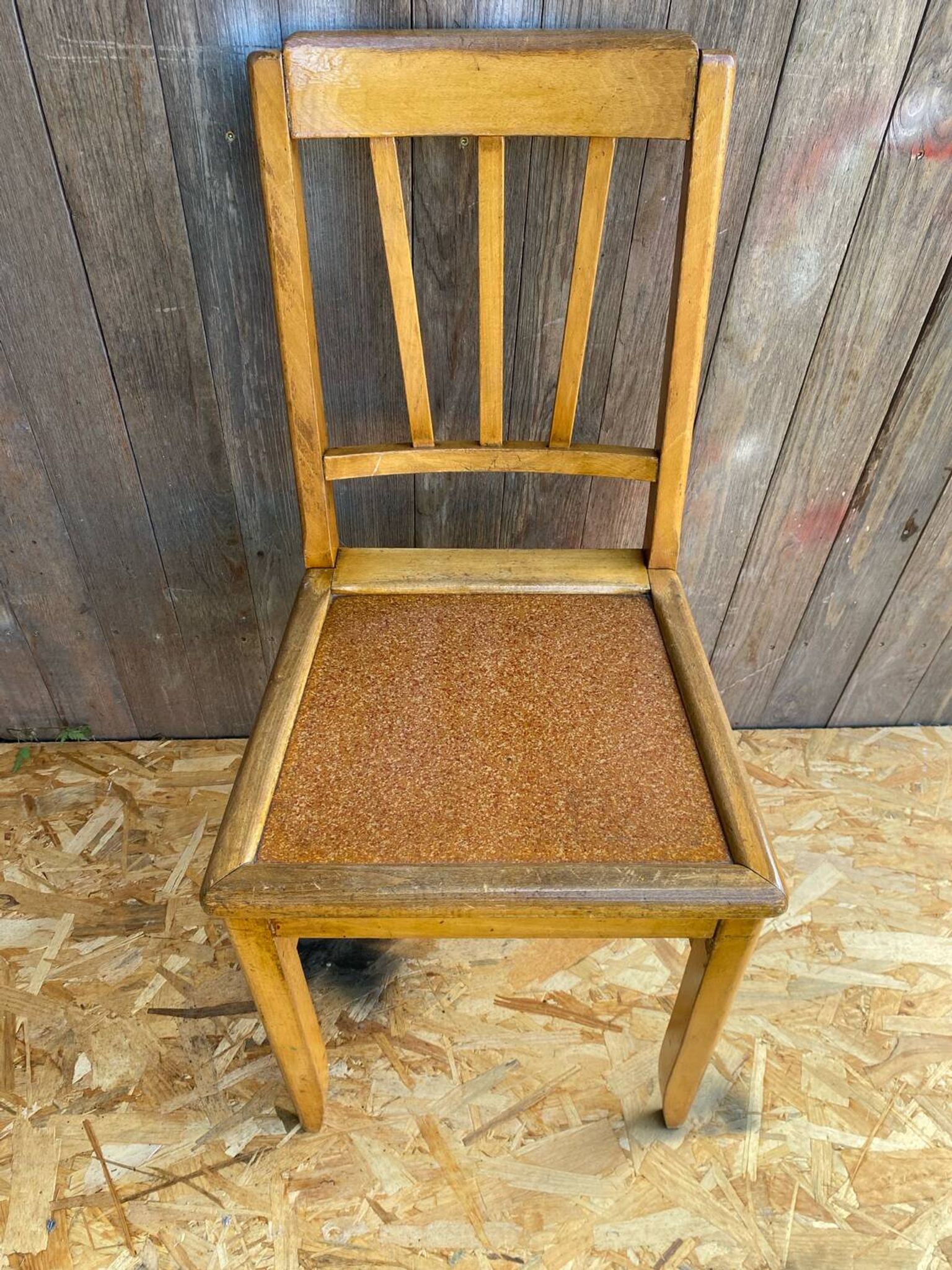 Set of 4 Antique Bistrot Chairs in Baumann Style Wood from the 60s