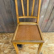 Set of 4 Antique Bistrot Chairs in Baumann Style Wood from the 60s