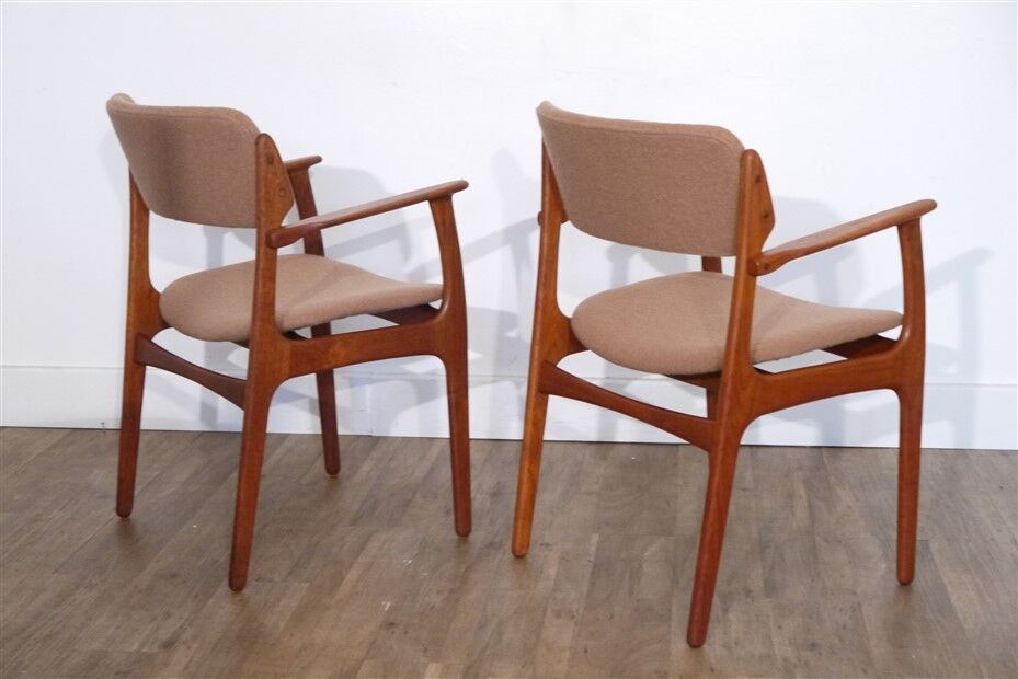 Pair of Danish teak armchairs by Erick Buch 1960