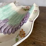 Longchamp asparagus dish in ironstone and slipware, 1900