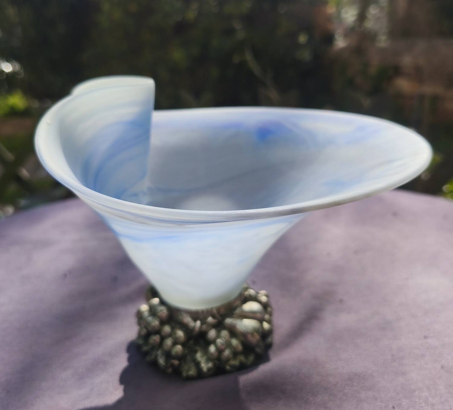 Murano glass centerpiece with 925 silver base