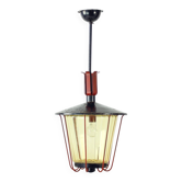 Lustre vintage de plafond ferroviaire, Tchécoslovaquie années 1940