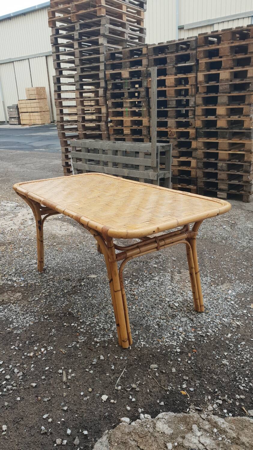 1970s rattan dining table