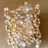 Set of 2 brass and crystal wall lights by Palwa
