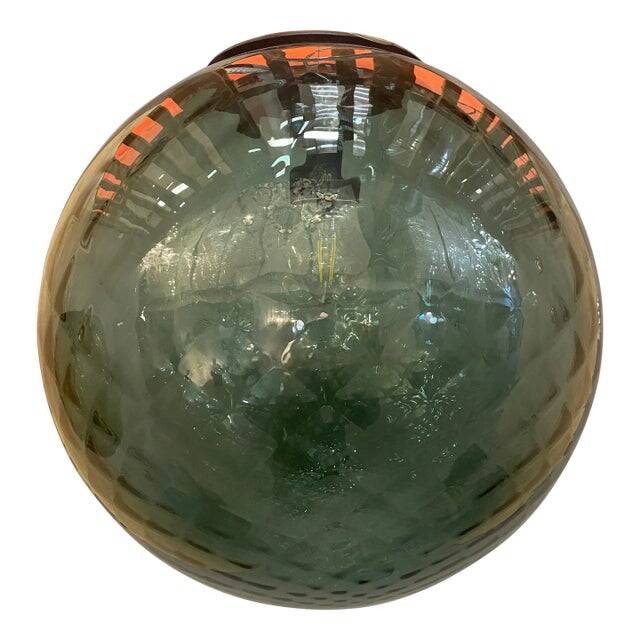Contemporary Murano Style Balloton Green-Fume' Color Pendant