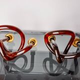 Pair of pretzel candlesticks by Dorothy Thorpe in lucite, 1970