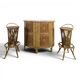 Comptoir et tabourets en bambou et rotin