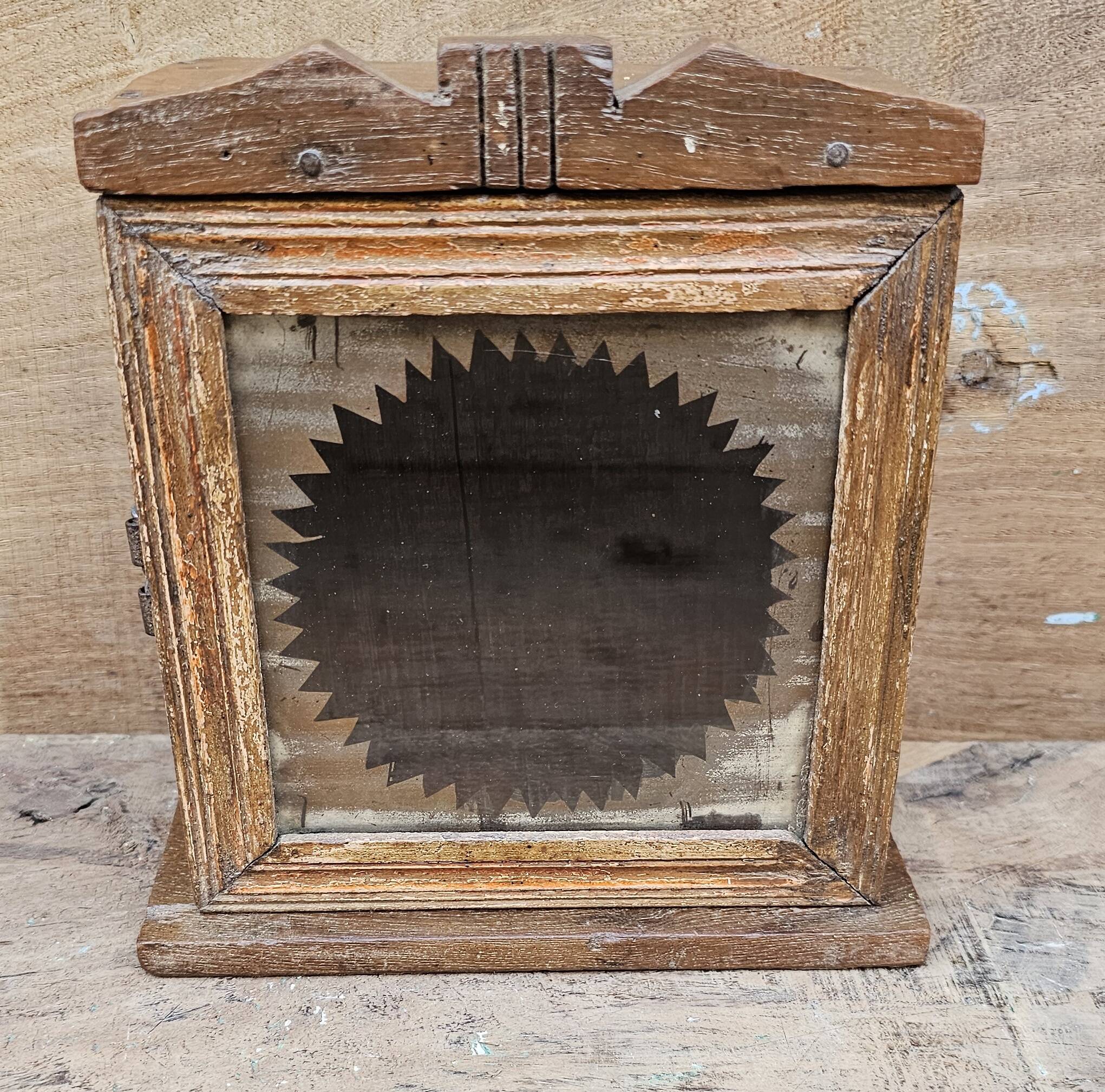 Art Deco teak wall display case