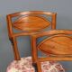 Antique Regency style chairs in mahogany and XX Century fabric.